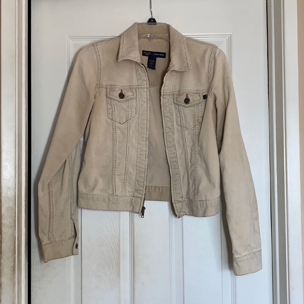 A&F cream corduroy jacket